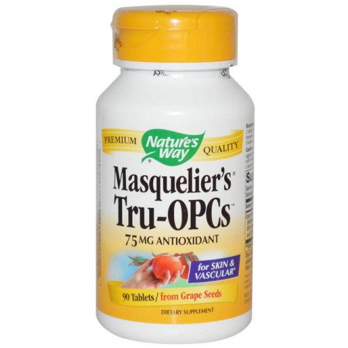 เมล็ดองุ่น ราคาประหยัด ยี่ห้อ Nature s Way, Masquelier's Tru-OPCs, 75 mg, 90 Tablets